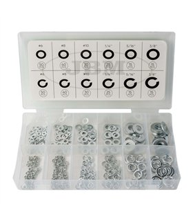 ESTUCHE DE ARANDELAS PLANAS Y GROWER 350PCS