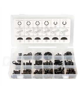 ESTUCHE DE CLIPS, SEEGERS, CHAVETAS Y PASADORES 295PCS