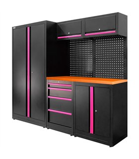 CONJUNTO DE MUEBLES MODULARES (13PCS) - SET CON ARMARIO DE DOS PUERTAS (REF.18105) - ROSA