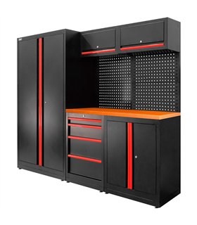 CONJUNTO DE MUEBLES MODULARES (13PCS) - SET CON ARMARIO DE DOS PUERTAS (REF.18105) - ROJO