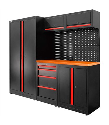 CONJUNTO DE MUEBLES MODULARES (13PCS) - SET CON ARMARIO DE DOS PUERTAS (REF.18105) - ROJO
