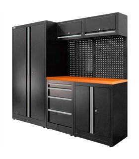 CONJUNTO DE MUEBLES MODULARES (13PCS) - SET CON ARMARIO DE DOS PUERTAS (REF.18105) - PLATA
