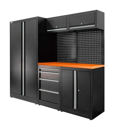 CONJUNTO DE MUEBLES MODULARES (13PCS) - SET CON ARMARIO DE DOS PUERTAS (REF.18105) - PLATA