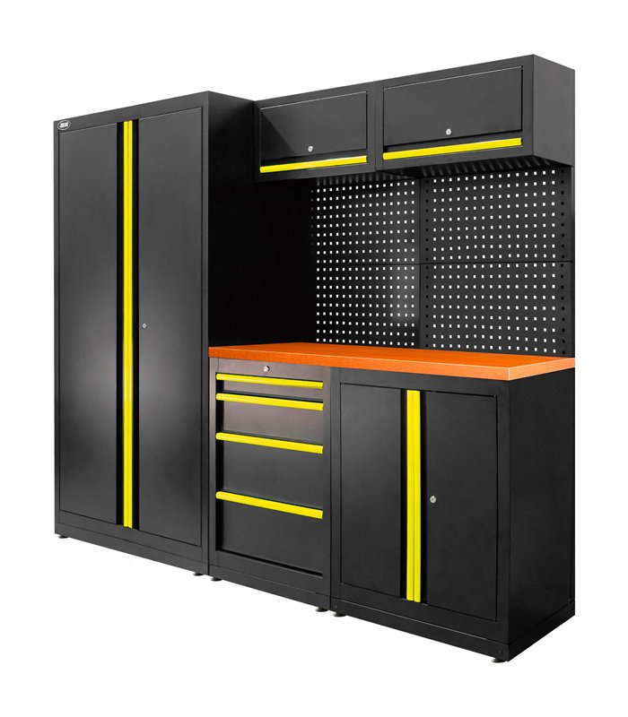 CONJUNTO DE MUEBLES MODULARES (13PCS) - SET CON ARMARIO DE DOS PUERTAS (REF.18105) - AMARILLO