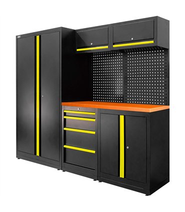 CONJUNTO DE MUEBLES MODULARES (13PCS) - SET CON ARMARIO DE DOS PUERTAS (REF.18105) - AMARILLO