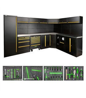 CONJUNTO DE MUEBLES MODULARES (43PCS) - DORADO