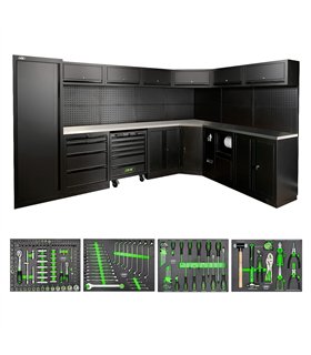 CONJUNTO DE MUEBLES MODULARES (43PCS) - NEGRO