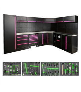 CONJUNTO DE MUEBLES MODULARES (43PCS) - ROSA