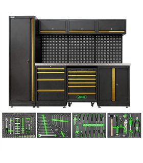 CONJUNTO DE MUEBLES MODULARES (18 PCS) - DORADO
