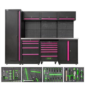 CONJUNTO DE MUEBLES MODULARES (18 PCS) - ROSA
