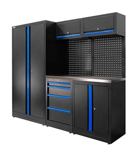 CONJUNTO DE MUEBLES MODULARES (13PCS) - SET CON ARMARIO DE DOS PUERTAS (REF.18105) - AZUL