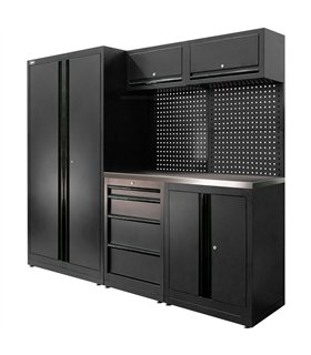 CONJUNTO DE MUEBLES MODULARES (13PCS) - SET CON ARMARIO DE DOS PUERTAS (REF.18105) - NEGRO