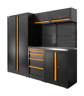 CONJUNTO DE MUEBLES MODULARES (13PCS) - SET CON ARMARIO DE DOS PUERTAS (REF.18105) - NARANJA