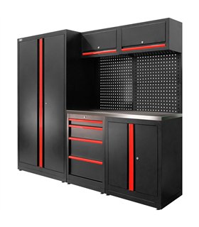 CONJUNTO DE MUEBLES MODULARES (13PCS) - SET CON ARMARIO DE DOS PUERTAS (REF.18105) - ROJO