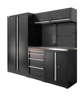 CONJUNTO DE MUEBLES MODULARES (13PCS) - SET CON ARMARIO DE DOS PUERTAS (REF.18105) - PLATA