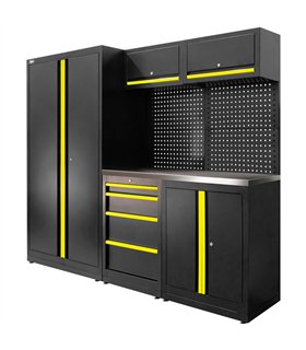 CONJUNTO DE MUEBLES MODULARES (13PCS) - SET CON ARMARIO DE DOS PUERTAS (REF.18105) - AMARILLO