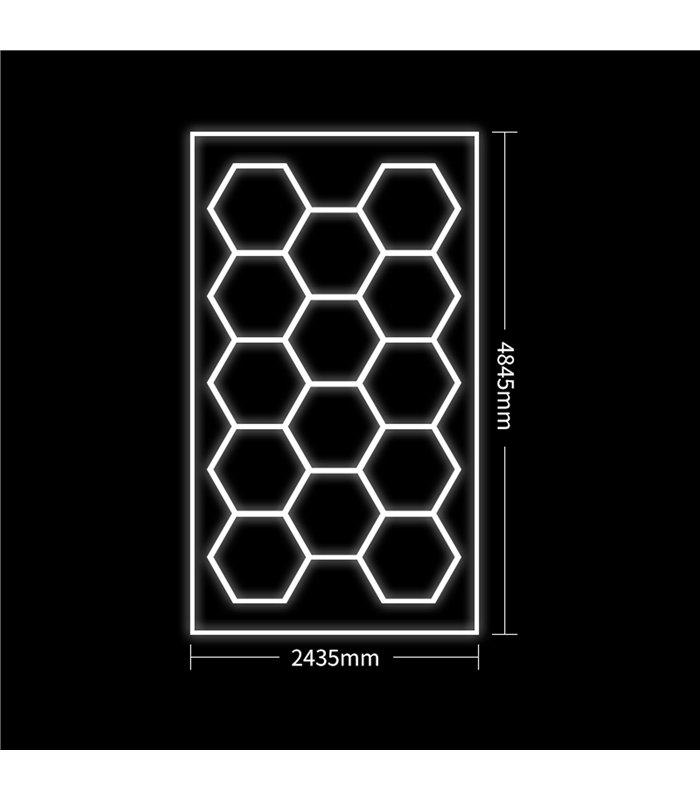 SET DE LUCES LED HEXAGONALES PARA TECHO CON KIT DE SOPORTE METÁLICO