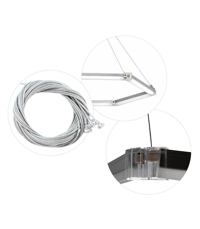 SET DE LUCES LED HEXAGONALES PARA TECHO CON KIT DE CABLE METÁLICO PARA COLGAR